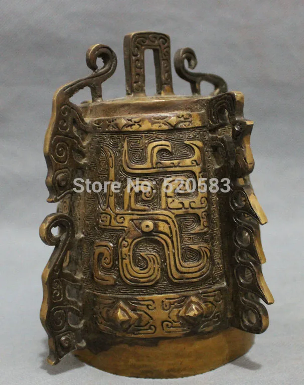 Китайский Бронзовый резной коллекционный буддизм народный храм Дракон Статуя