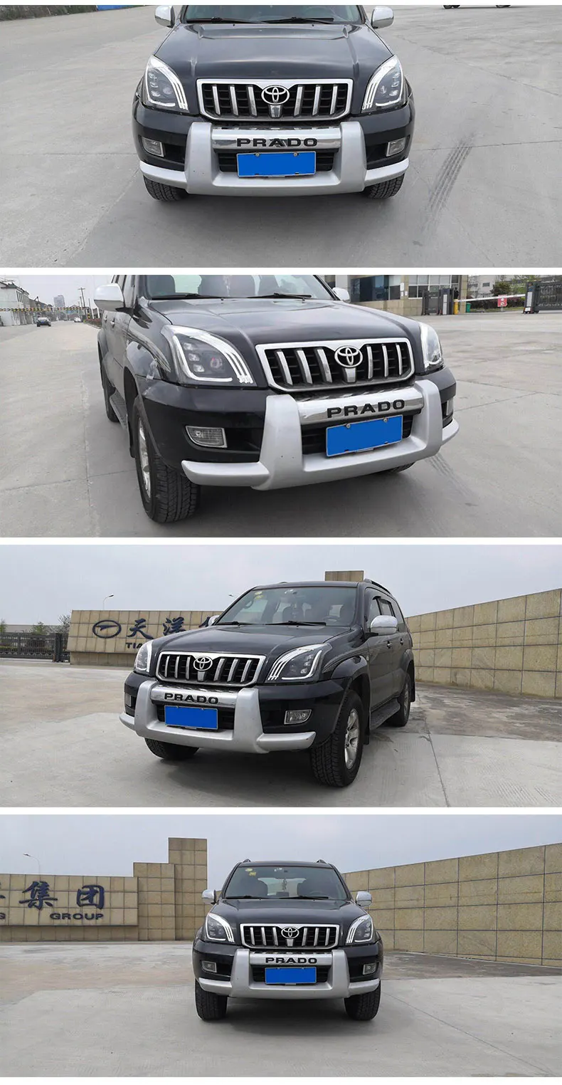 Автомобильный Стайлинг для фары для Toyota Prado DRL 2003-2009 для Toyota Prado светодиодный светильник DRL Q5 bi xenon объектив полный светодиодный светильник на голову s