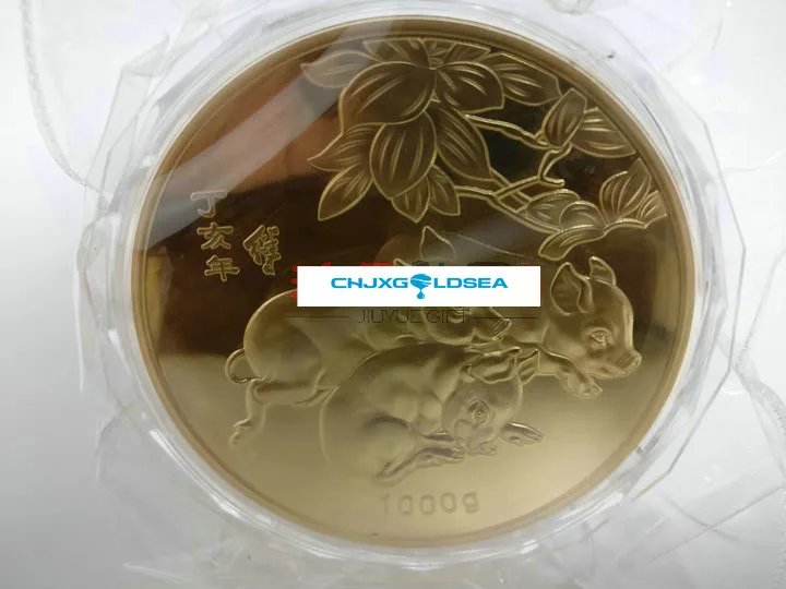 Памятная Золотая монета 2007 года в китайском свиньем году 1 кг с COA и подарочной