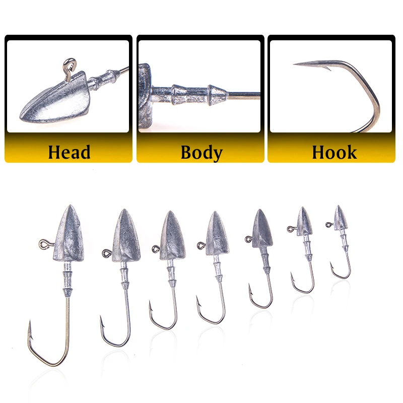 Крючки Fishinghooks 3 5 г 7 10 14 17 21 крючок с свинцовой головкой зажимной разноцветные