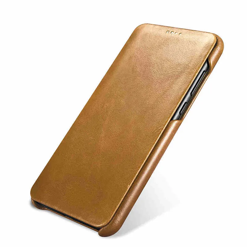 Khaki Icarer для huawei P20 Pro Чехол тонкий жесткий подлинный кошелек чехол для huawei P20 Флип Полный Защитный чехол для задней крышки чехол для телефона Funda Capa - Цвет: Khaki