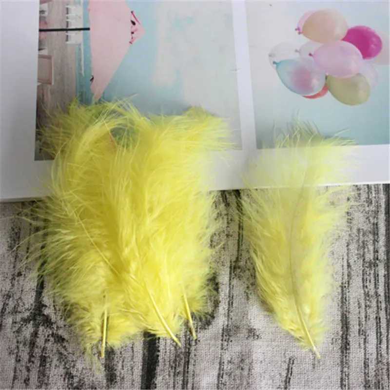 yellow 50pcs DIY Перья Индейки 50 шт 10-15 см 4-6 дюймов свадебное украшение Перья шлейфы аксессуары для одежды перья - Цвет: yellow 50pcs