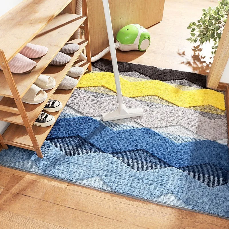 Modern Geometric Soft Double Plush Water Absorption Rugs Bathroom Mat Rug Non-Slip Living Room Entrance Kitchen Floor Carpet | Дом и сад