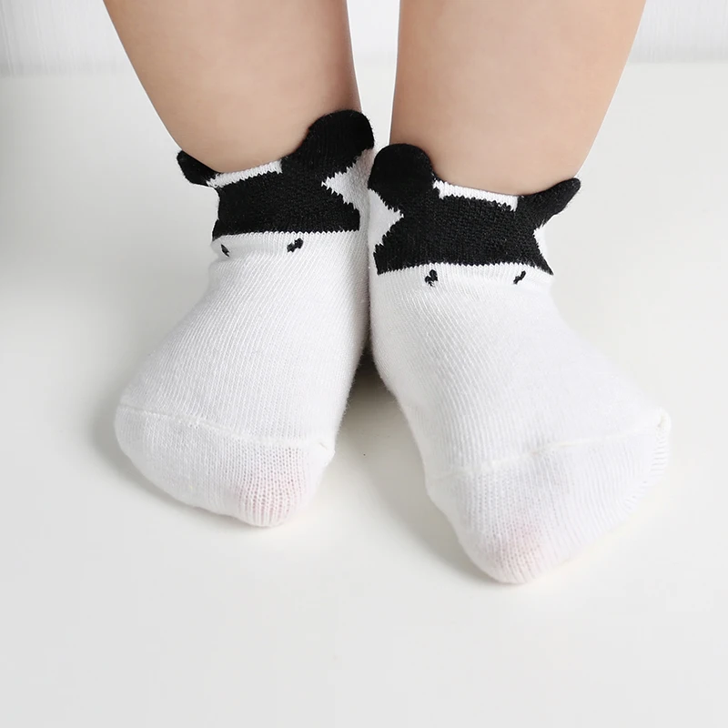 Infant kids socks Spring autumn cartoon mouse/cow design boy/girls floor anti-slip children shoes 0-24m | Детская одежда и обувь
