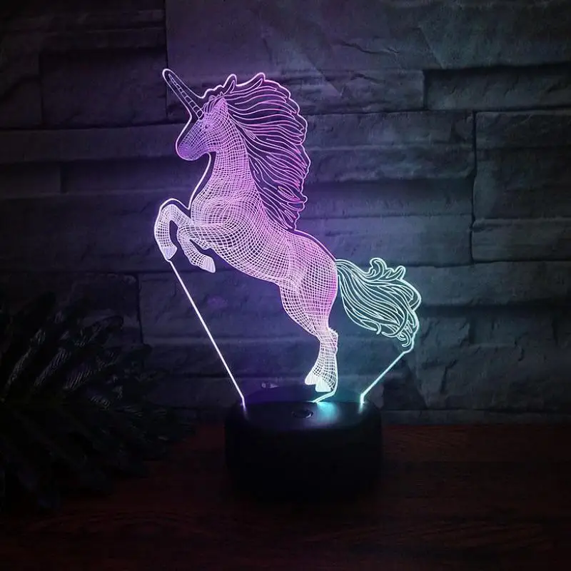 Creative Visual New strange lampTouch Charging 3d lamp Christmas decorative lights 7 color change Children's room 3D light | Лампы и