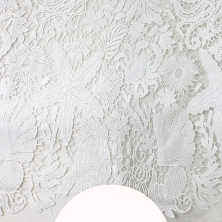 Белая молочная шелковая ткань подводный мир Морская звезда Осьминог черепаха