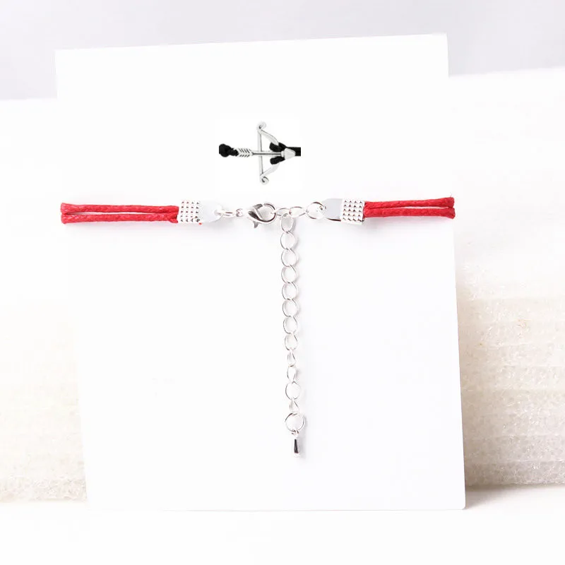 Arrow Charm Bracelet Women Men Lovers' Couple Bracelets Wish Card Jewelry Red String Adjustable Braided Pulseras | Украшения и