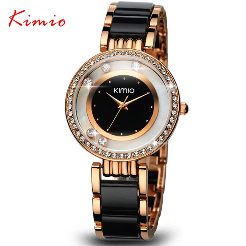 KIMIO бренд Relojes mujer кварцевые часы женские роскошные бриллиантовые Стразы платье девушка браслет часы женские часы