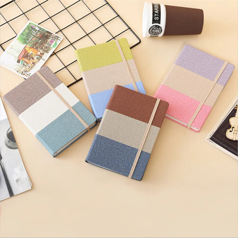 32k цветная клетчатая ткань хлопок и лен блокнот пустая ручная книга набор с