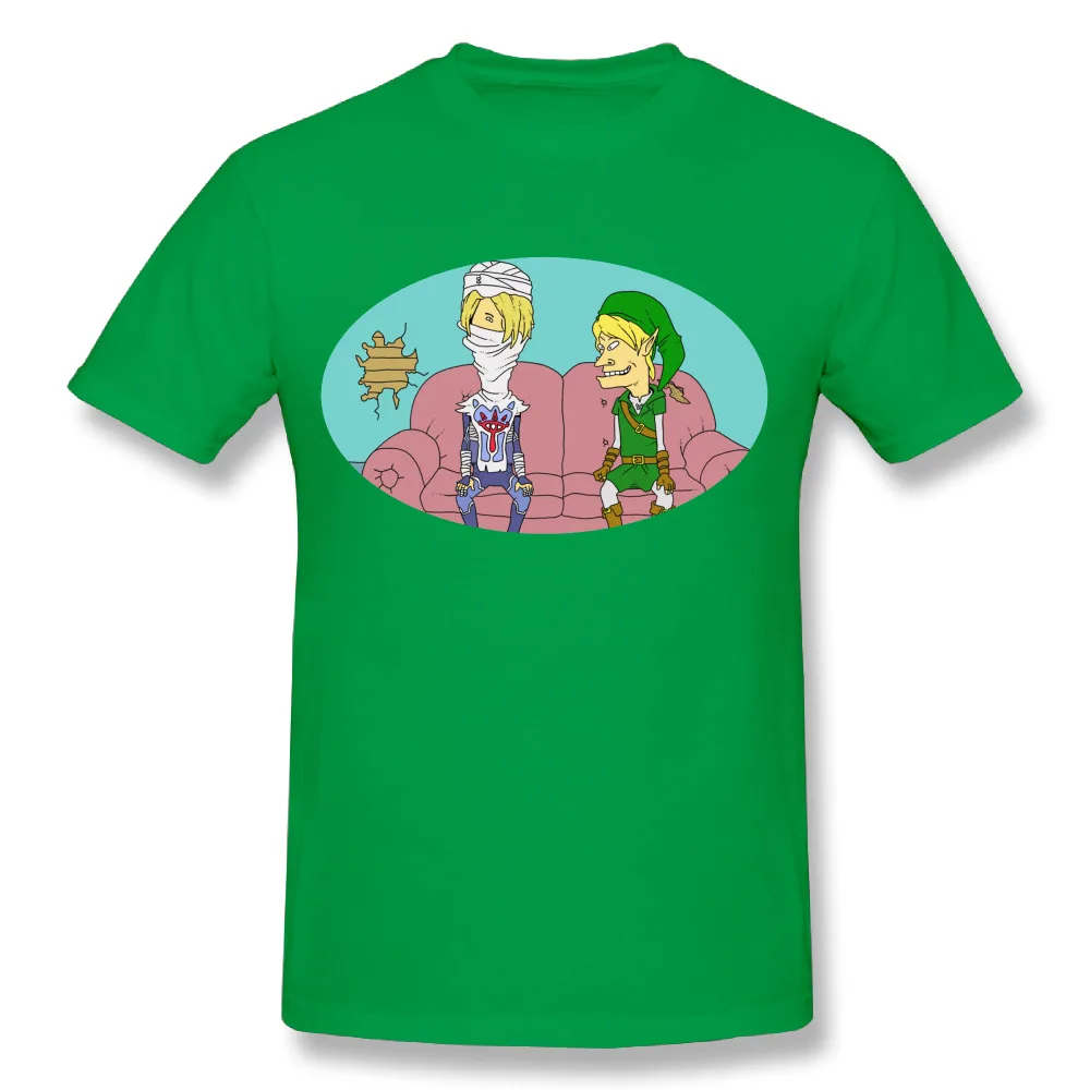 Забавная Мужская футболка с надписью «Beavis and Butthead», Мягкая стильная футболка легенда о Зельде Homme - Цвет: Зеленый