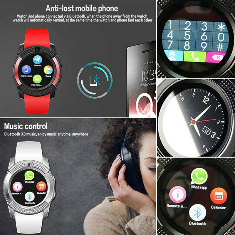 Новые модные умные спортивные часы reloj inteligente hombre Bluetooth SIM Touch трекер с дисплеем SOS для детей Подарки для IOS и Android
