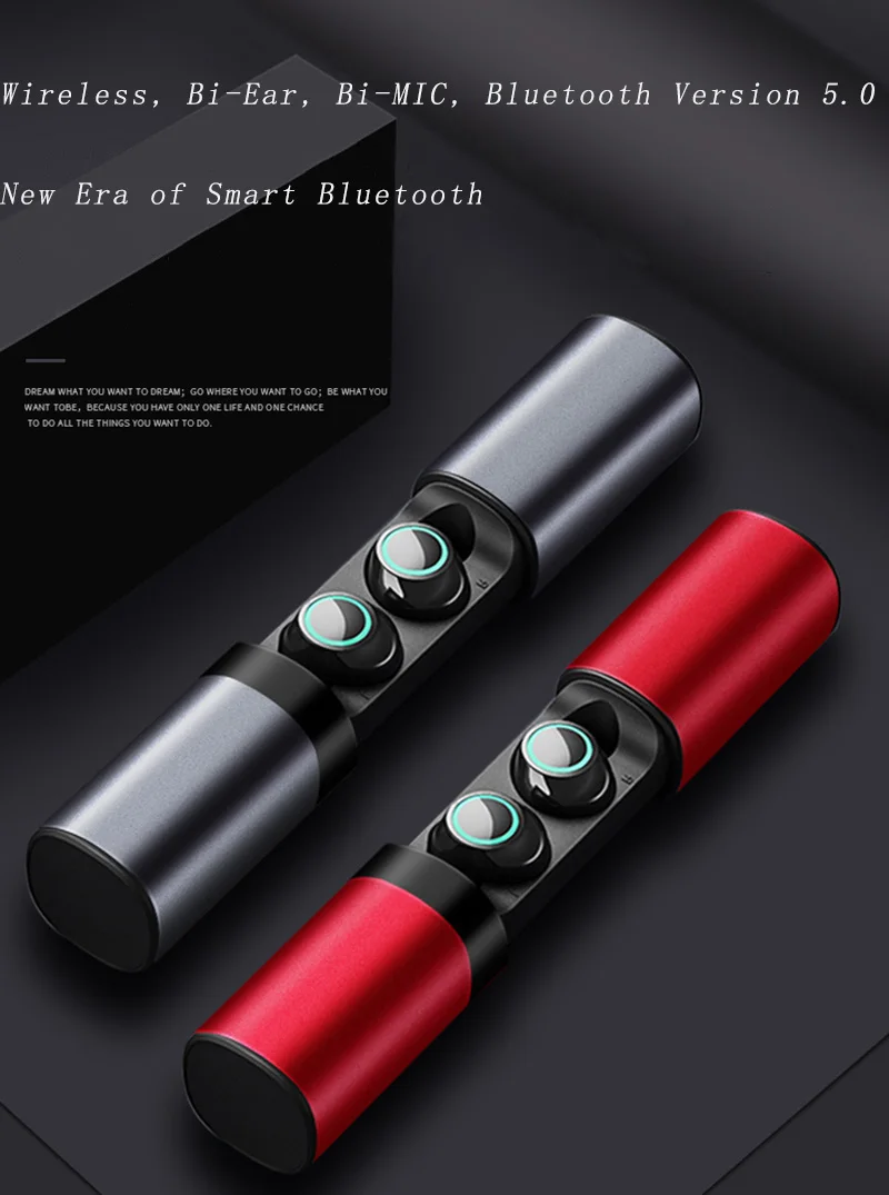 Smart Bluetooth 5,0 наушники бинауральные стерео объемный подавление шума водонепроницаемый сенсорный ключ авиации Алюминий сплав зарядки коробка