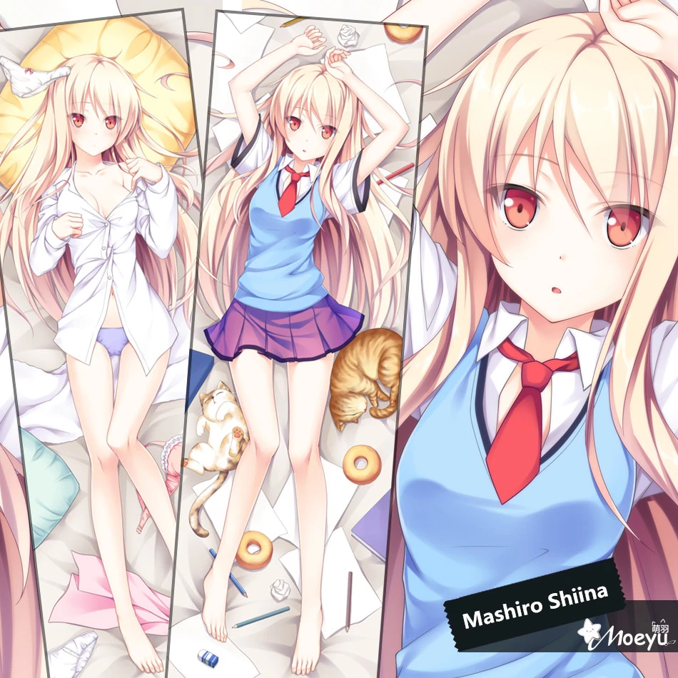 Аниме Sakurasou Pet Girl Mashiro Shiina Сексуальная обнимающая наволочка для тела длинная отаку