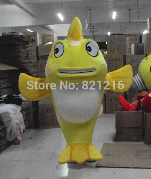 Yellow Fish Mascot Costume Adult Character Costume Cosplay Mascot Costume