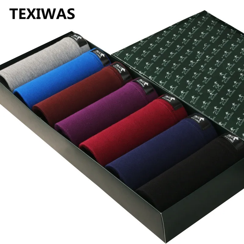 Нижнее белье мужское дышащие трусы боксеры с плоским углом 7 шт./лот 2019|male boxers|boxer