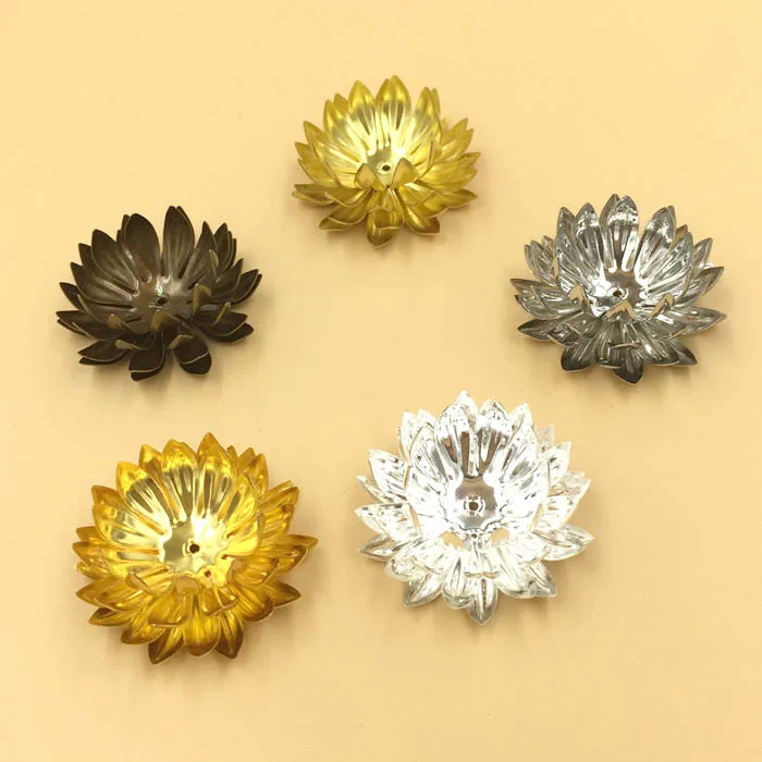 30mm Vintage Filigree Flower Charms 4 Layer 3D Lotus Spacer Beads Caps Blanks Bu Yao Hair Sticks DIY Jewelry Findings | Украшения и