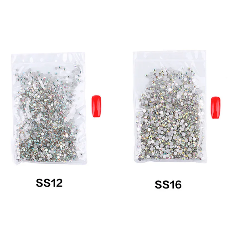 Высокий свет AAA rRhinestone Crystal AB Clear ss3 ss40 (1 3 мм 8 4 мм) Стразы без горячей фиксации с