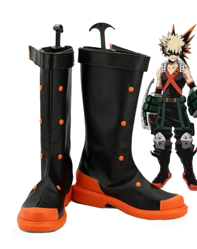 Обувь для косплея моя геройская Академия Katsuki Bakugo обувь Хэллоуин Карнавал