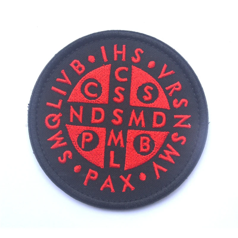 Патчи с крестом Святого Бенедикта сгоревшая бронза католическая св. 3D армия США