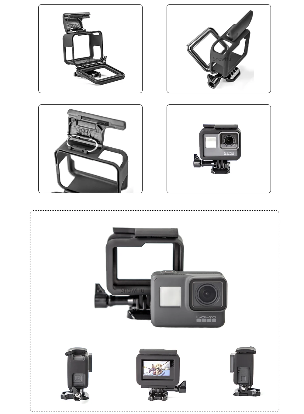 SnowHu для GoPro Hero 7 6 5 Рамка крепление защитная рамка чехол для черной камеры Go Pro Hero 7 6 5 Аксессуары LD03