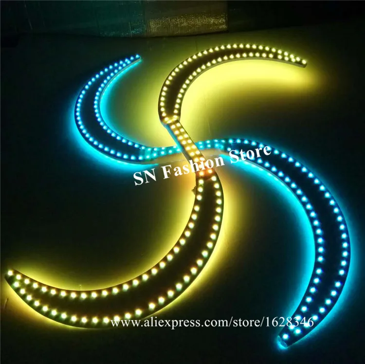 P50 дискотека rave шоу одежда светодиодные световые палочки RGB красочный свет nunchucks светящаяся светодиодная бутафория танцевальные костюмы со светодиодами робот для мужчин dj