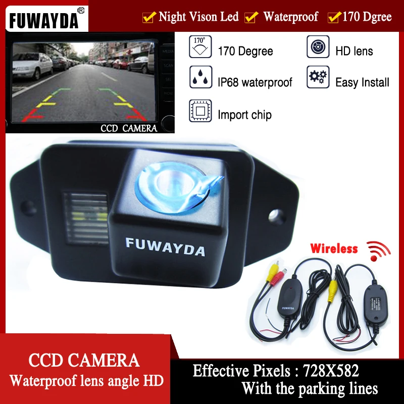 FUWAYDA Беспроводная CCD HD камера ночного видения 170 градусов Автомобильная заднего