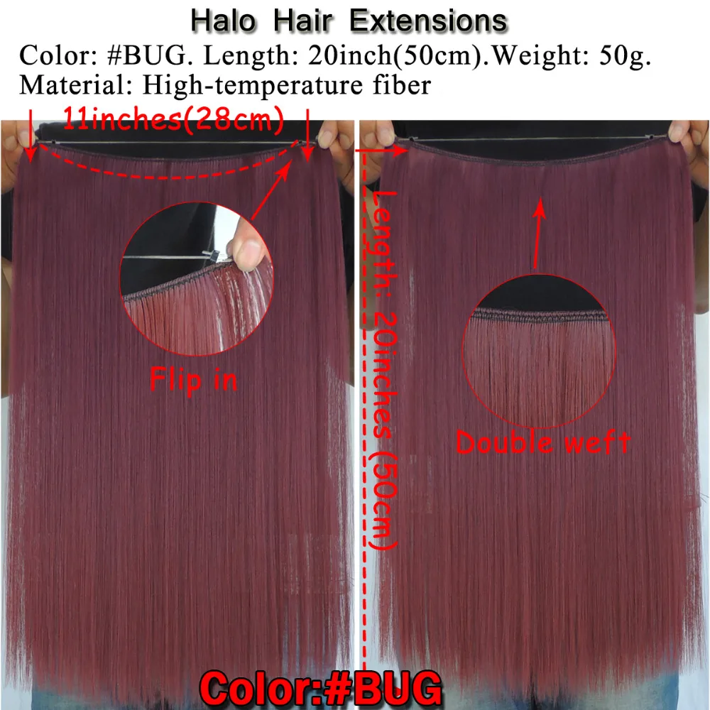 Ysz5050/1 p Xi. rocks синтетические цвета парики Halo эластичная веревка наращивание волос вокруг головы прямые вшитые в плетение двойной уток парик