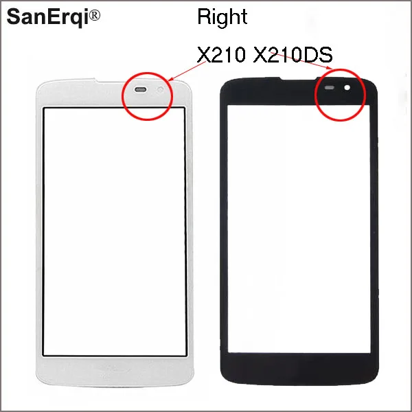 SanErqi 50 шт. ЖК передний сенсорный экран стеклянный Внешний объектив для LG K7 X210 X210DS |