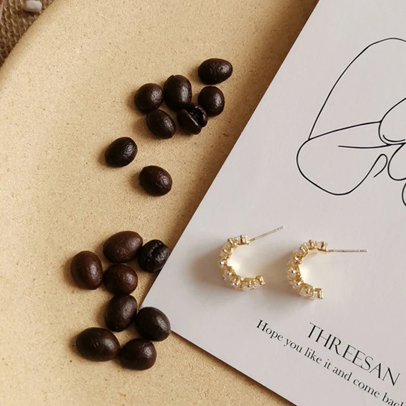 Женские серьги-гвоздики GWACC круглые Элегантные Простые маленькие серьги с