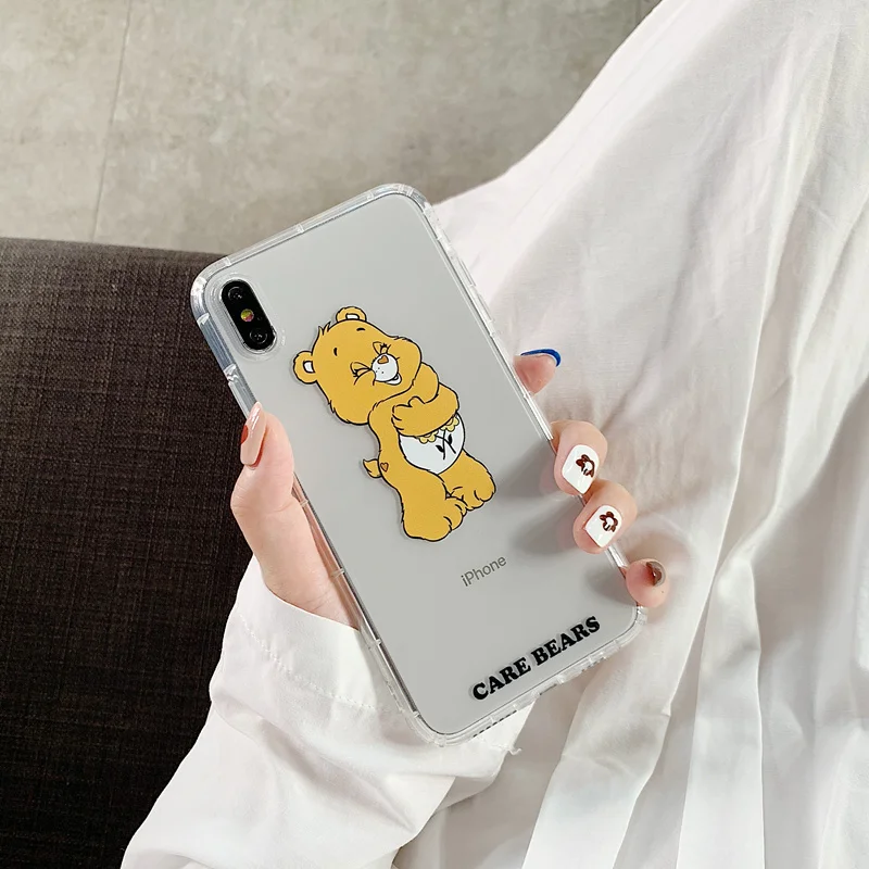 Горячая Корея мультфильм конфеты Радуга Медведь чехол для телефона для iphone 11 Pro xs max xr x 6 6s 7 8 plus прозрачный мягкий, симпатичный, из ТПУ чехол с медведями