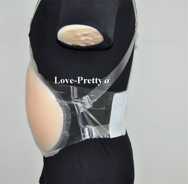 1850g one piece pregnancy month 6 fake silicon belly with shoulder straps calcinha silicone bumbum pregnant |