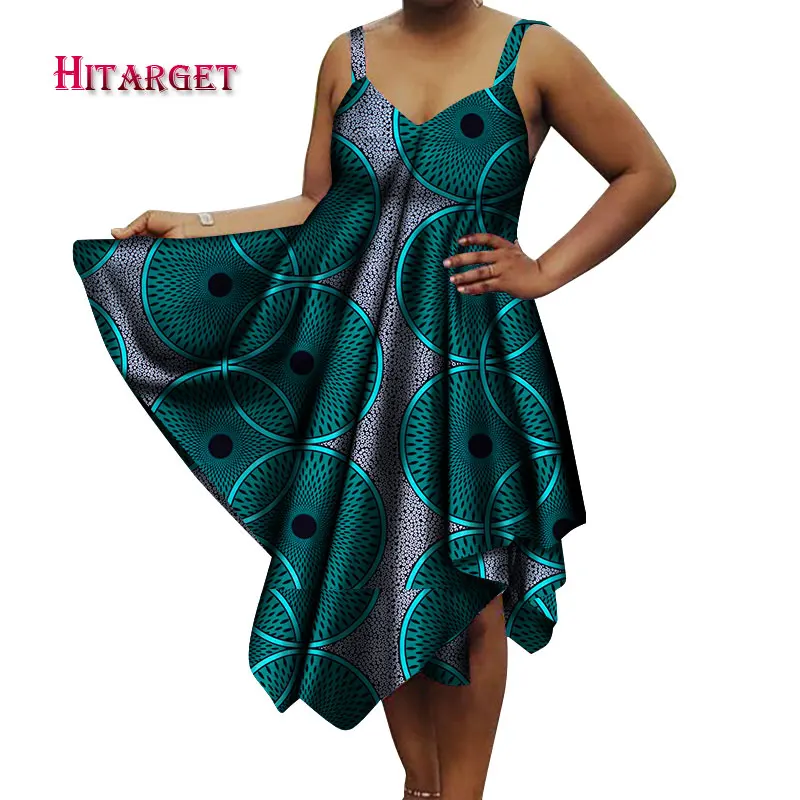 

2019 Dashiki African dresses for women Bazin Riche sleeveless African dresses Ankara fashion elegant African sexy dress WY4654