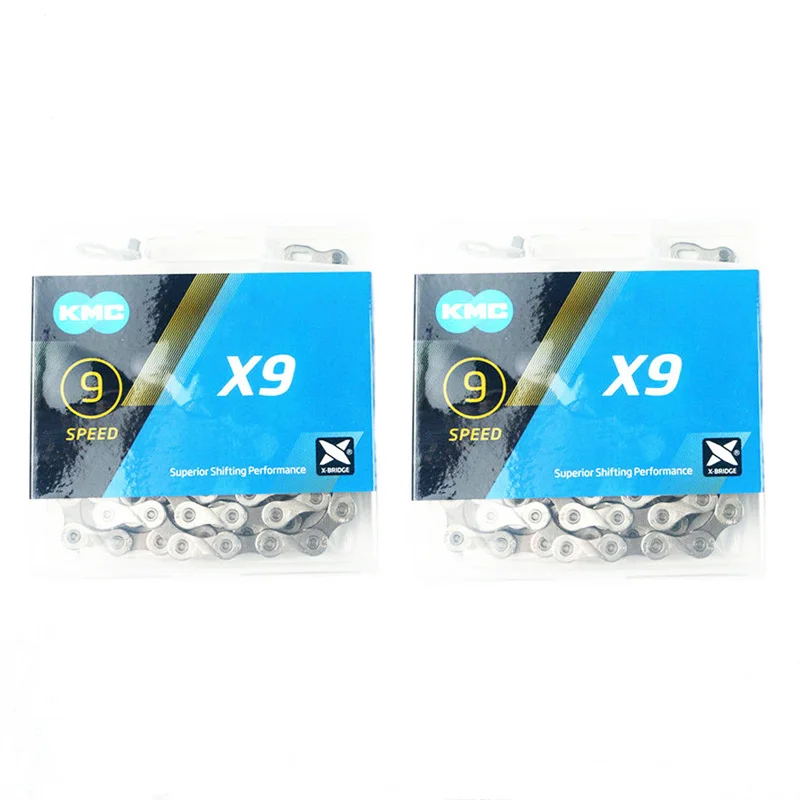 2pcs KMC X9 X9.93 MTB горный велосипед цепь для дорожного велосипеда 116L 9 скоростная волшебная кнопка с оригинальной коробкой для Shimano SRAM Campagnolo - Цвет: 2pcs