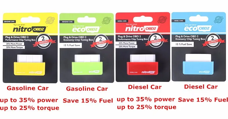 Полный чип экономии топлива 15% ECOOBD2 NitroOBD2 чип тюнинг коробка ECO OBD2 Nitro OBD2 для дизельного и бензинового двигателя вилка и привод