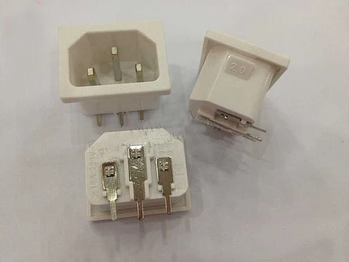 5 шт. или 10 белый черный AC 250 В 10A IEC 320 C14 штекер 3 контакта PCB панель Разъем питания на