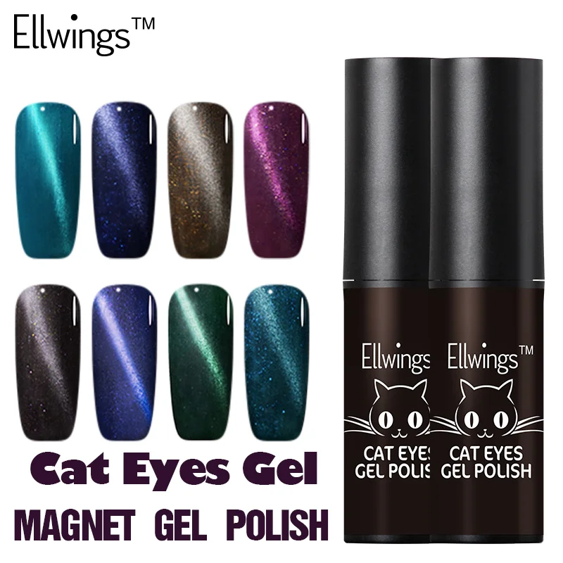 Ellwings 6 мл Магнитный Гель лак с эффектом &quotкошачий глаз&quot Светодиодный УФ