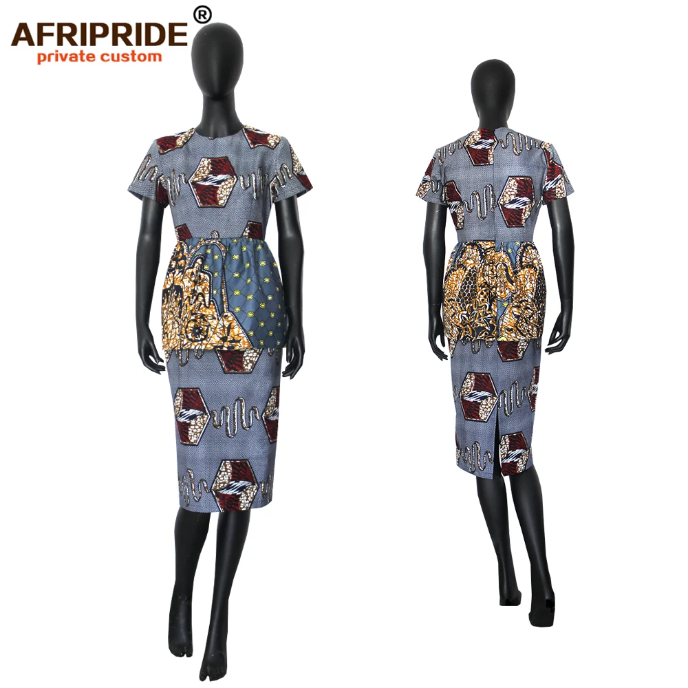 Женское платье до середины икры AFRIPRIDE Повседневное с короткими рукавами и