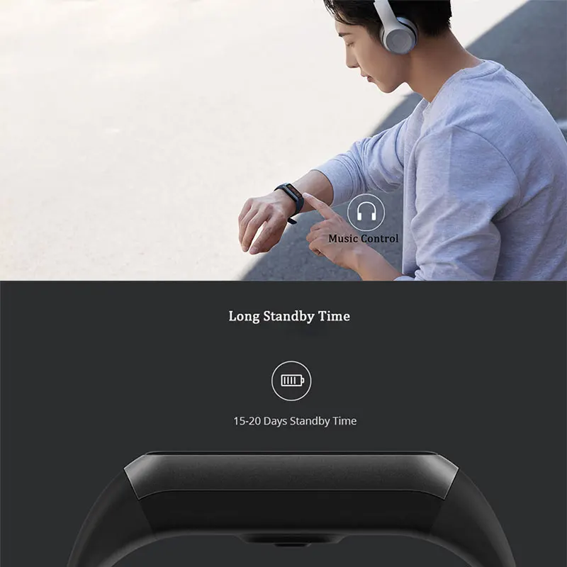Английская версия Xiaomi Huami Amazfit Cor 2 умный Браслет управление музыкой 1 23 дюймов