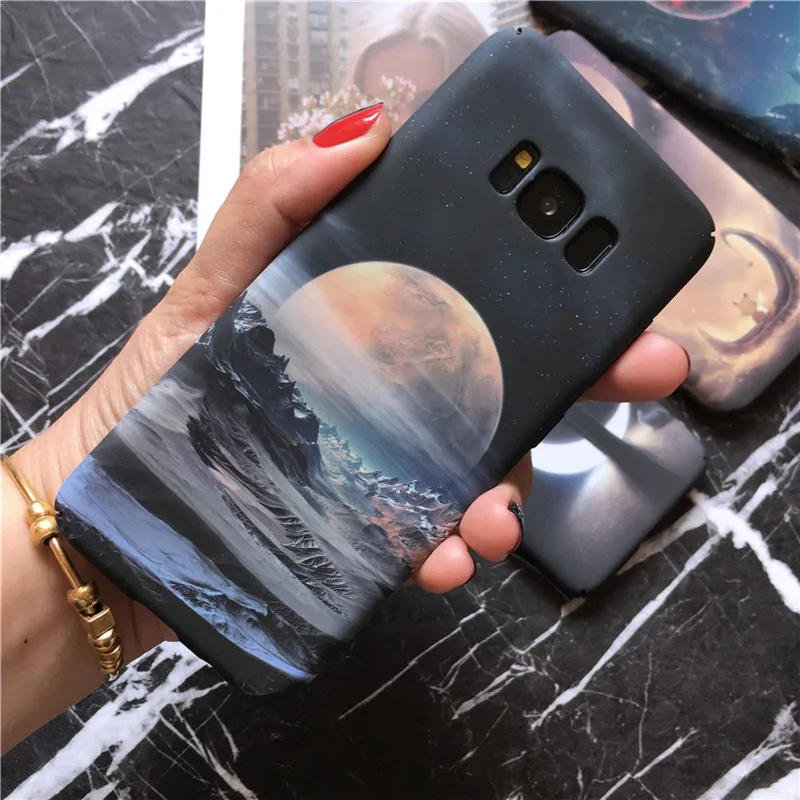 Чехол CAPAME для Samsung S8 жесткий пластиковый светящийся чехол с Луной Galaxy S9 Plus S7 Edge Note 8