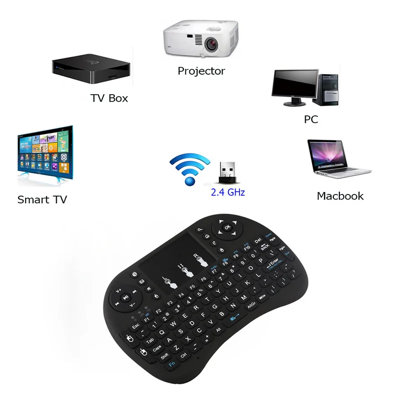 Английская 2 4 GHz Беспроводная i8 Клавиатура Тачпад Fly Air мышь для Android TV
