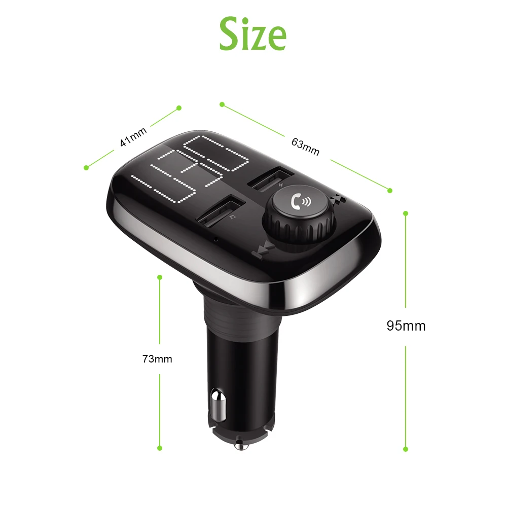 Fm передатчик Bluetooth Автомобильный трансмиссор Hands Free TF модулятор трансметтеура