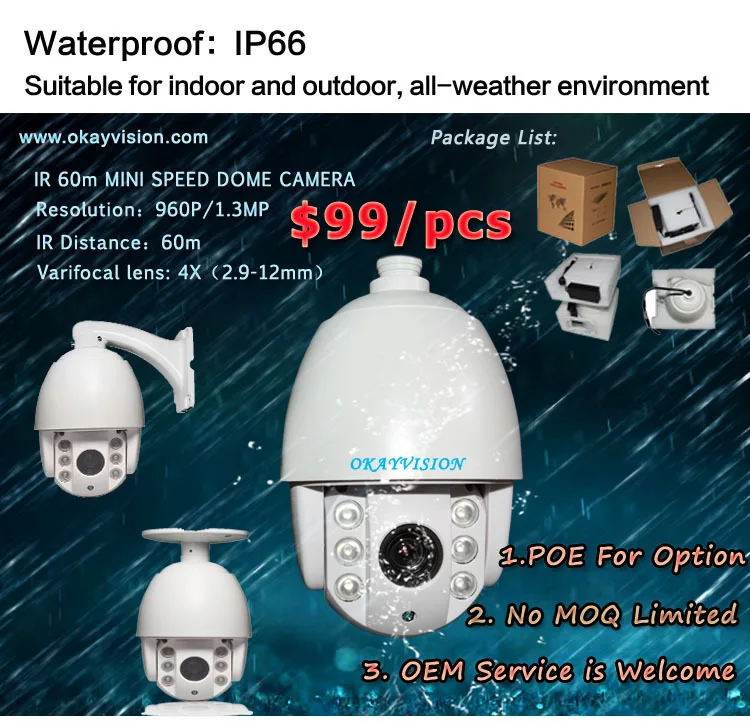 Напрямую с фабрики продажа для высокого Скорость купол Камера 1.3mp Мини PTZ IP S p2P Onvif