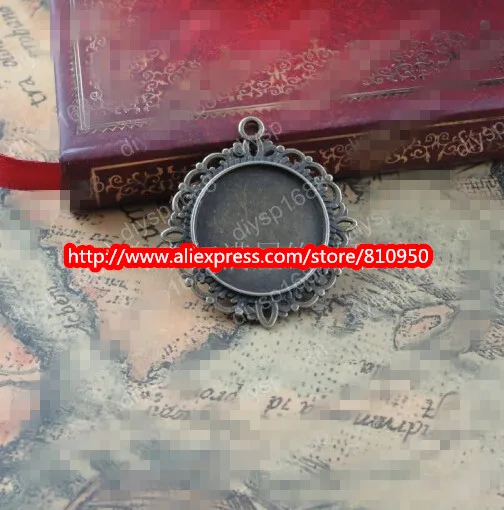 

50pcs/lot Out size:29mm Inner size:20MM DIY ZAKKA Alloy/Metal Antique Bronze Round Blank pendant Cameo Base Settings Finding