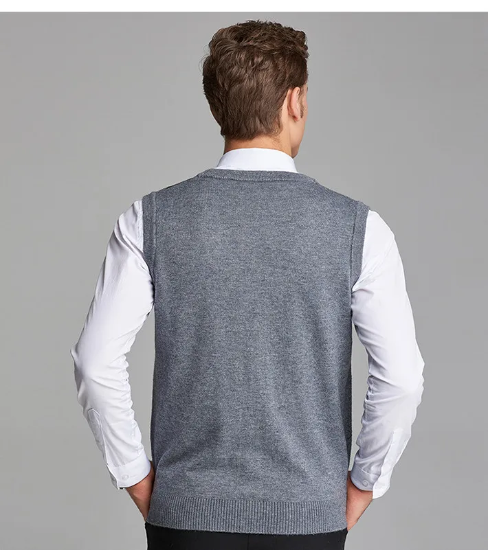 Дропшиппинг Трикотажный жилет мужские кардиганы, Свитера мужские Pull Homme v-образный вырез без рукавов свитер жилет хлопковый свитер мужские Roupas