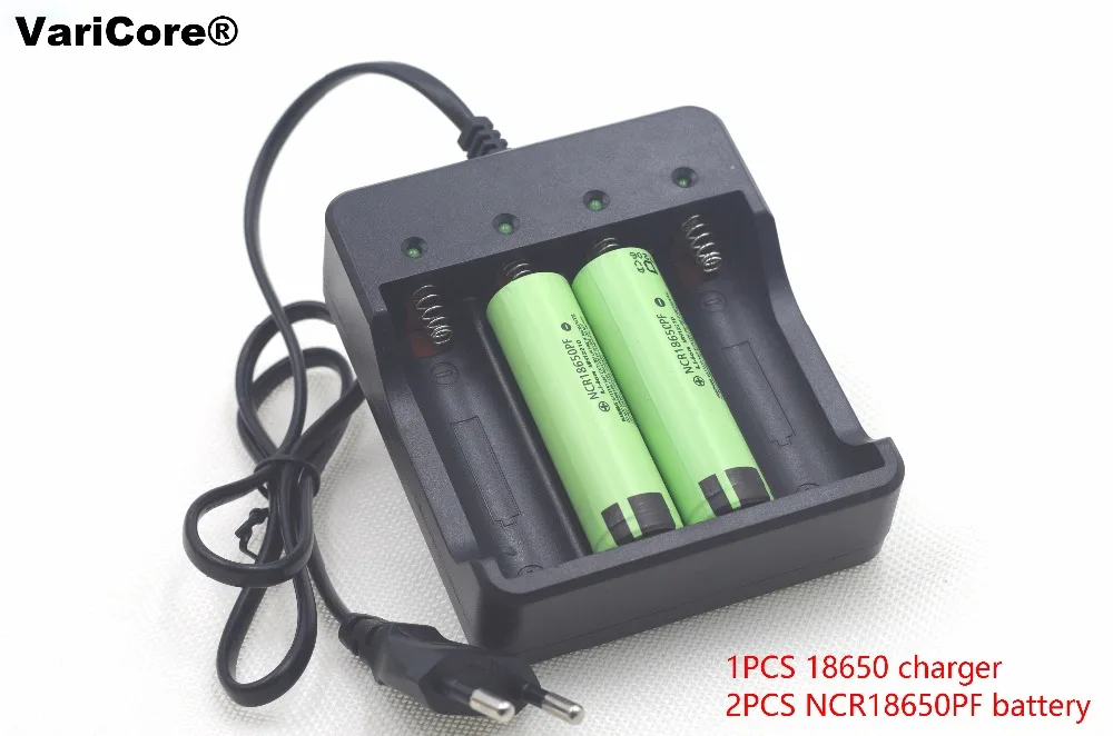 2 шт. Новый оригинальный аккумулятор 18650 3 7 V NCR18650PF 2900 mAh литий ионный + 1x18650 зарядное
