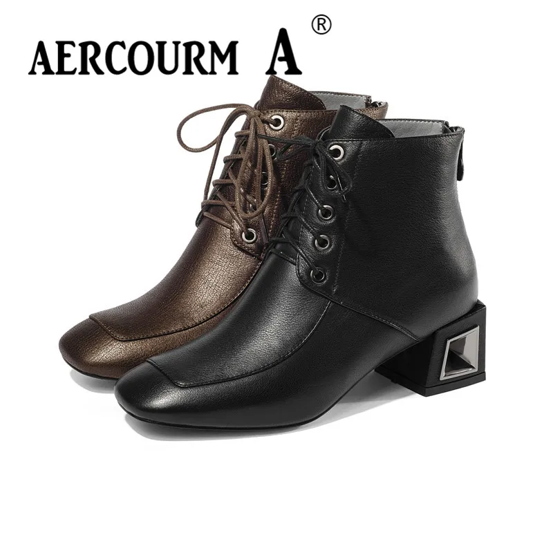 Aercourm A/2019 ботильоны для женщин зимние женские ботинки из натуральной кожи на