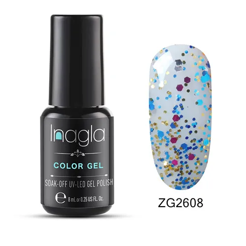 ZG2608 Inagla 8 мл Сияющий Блеск Bling Pearl paint Гель-лак для нейл-арта замачиваемый УФ светодиодный Гель-лак для ногтей маникюрный лак - Цвет: ZG2608