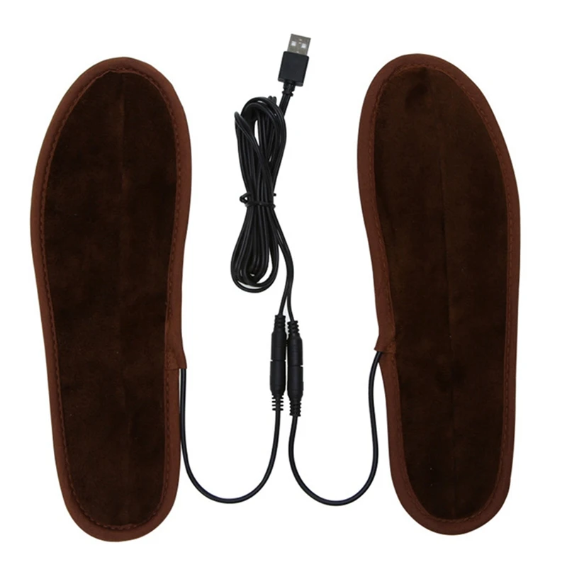 Новые плюшевые меховые стельки с питанием от USB, зимние теплые стельки для ног, размеры 36-44