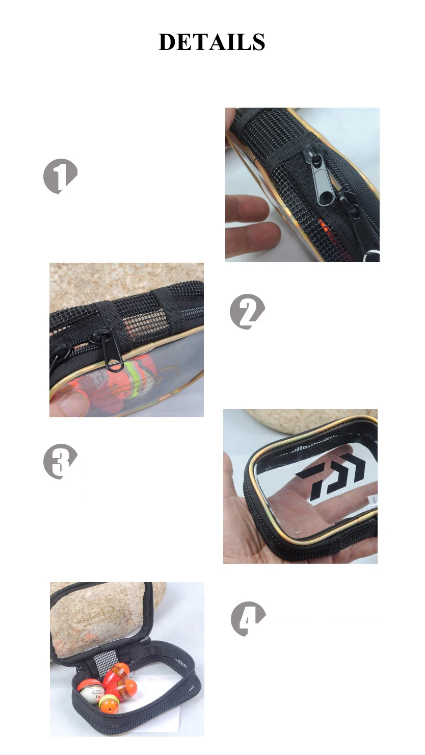 13*9*4 см PU Многофункциональный Daiwa рыболовные аксессуары сумка черная рыба поплавок сумка для хранения рыболовные снасти Сумка