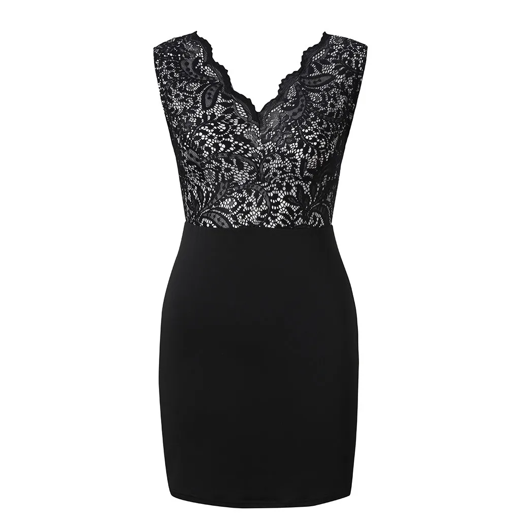 Платье женское кружевное с V-образным вырезом и открытой спиной | Женская одежда